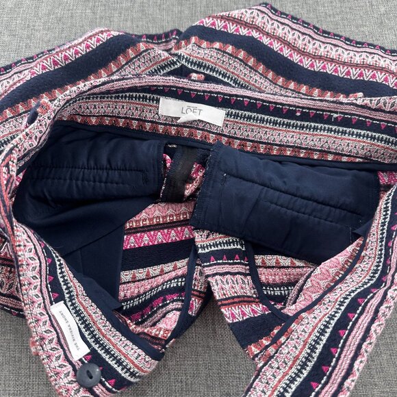 Ann Taylor LOFT Boho Shorts Aztec Print Tween Knit The Rivera Short 6P Cotton Bl - Picture 5 of 13